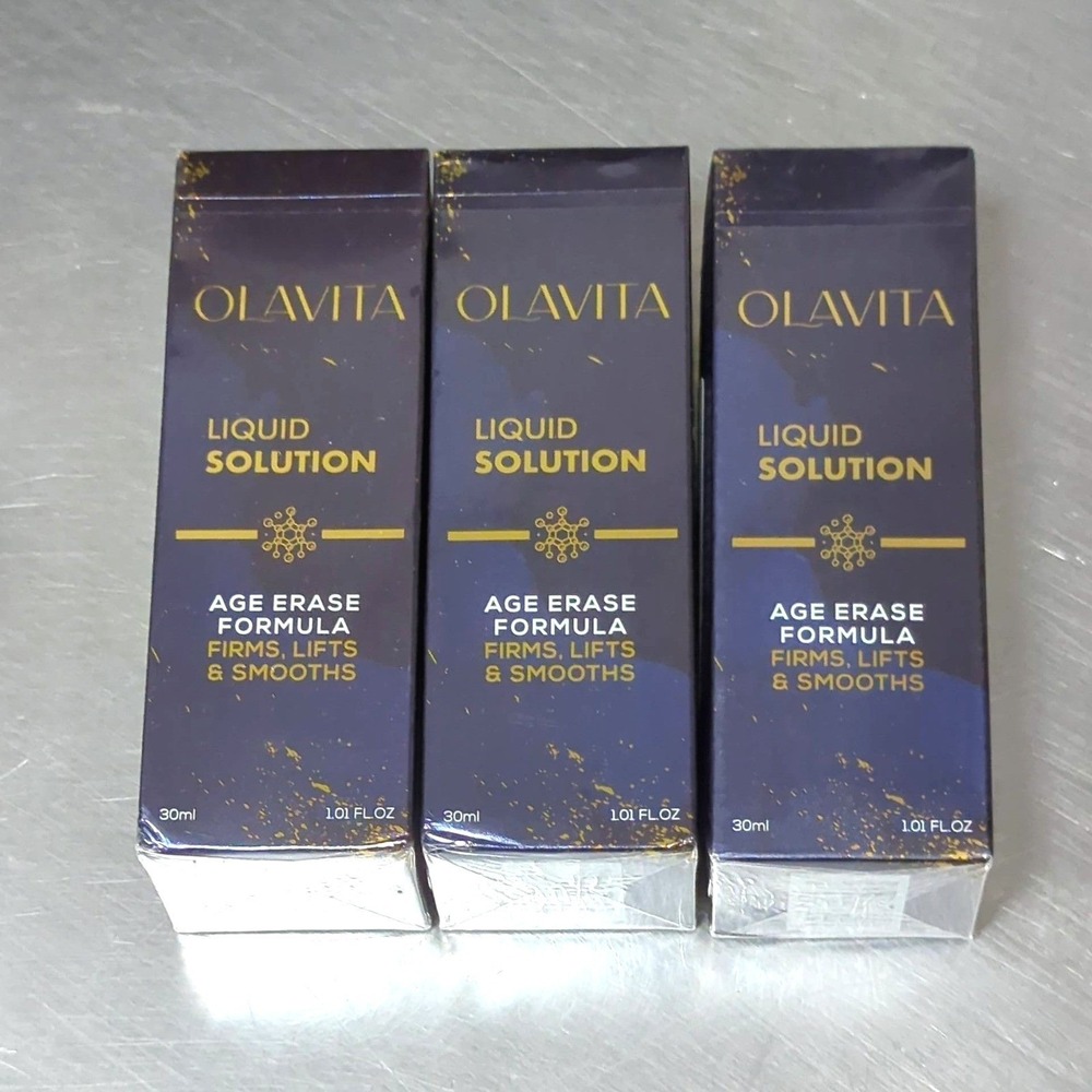 3 OLAVITA Liquid Solution Age Erase Formula Anti aging 1.01 OZ Genuine Authentic
